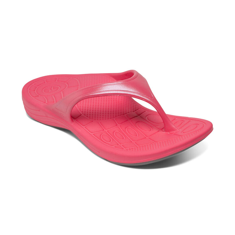 Aetrex Womens Fiji Orthotic Flips Flip Flops Watermelon - 5EbtUYDJ7